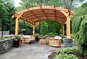 Outdoor living room completed in Westfield NJ landscape design