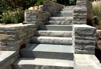 Custom Stone Steps and Landings complete a landscape design in Basking Ridge