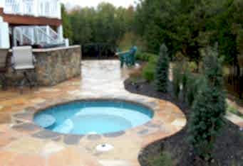 A Spa with privacy plantings in Scotch Plains NJ