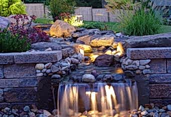 Waterfall Landscape Lighting Design